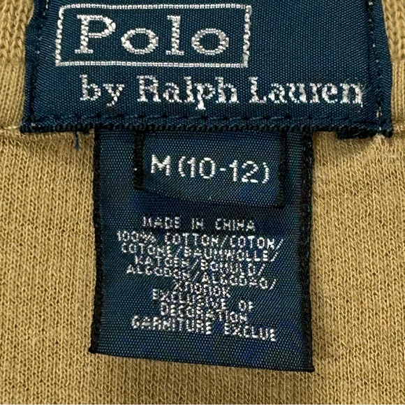 Polo Ralph Lauren Boys 1/4 Zip Pullover Sweater Size M 10-12 Cotton Knit Tan - Picture 11 of 12